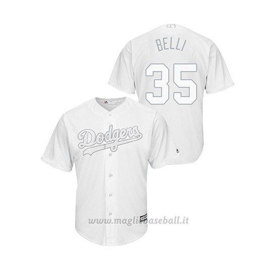 Maglia Baseball Uomo Los Angeles Dodgers Cody Bellinger 2019 Players Weekend Belli Replica Bianco